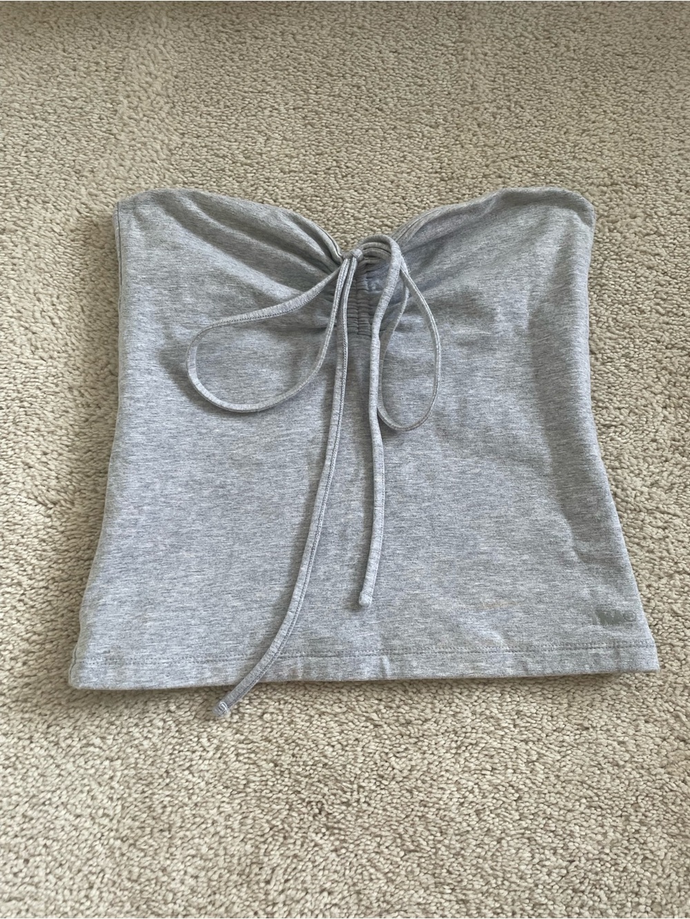 TNA Gray Strapless Tie-Front Tube Camisole